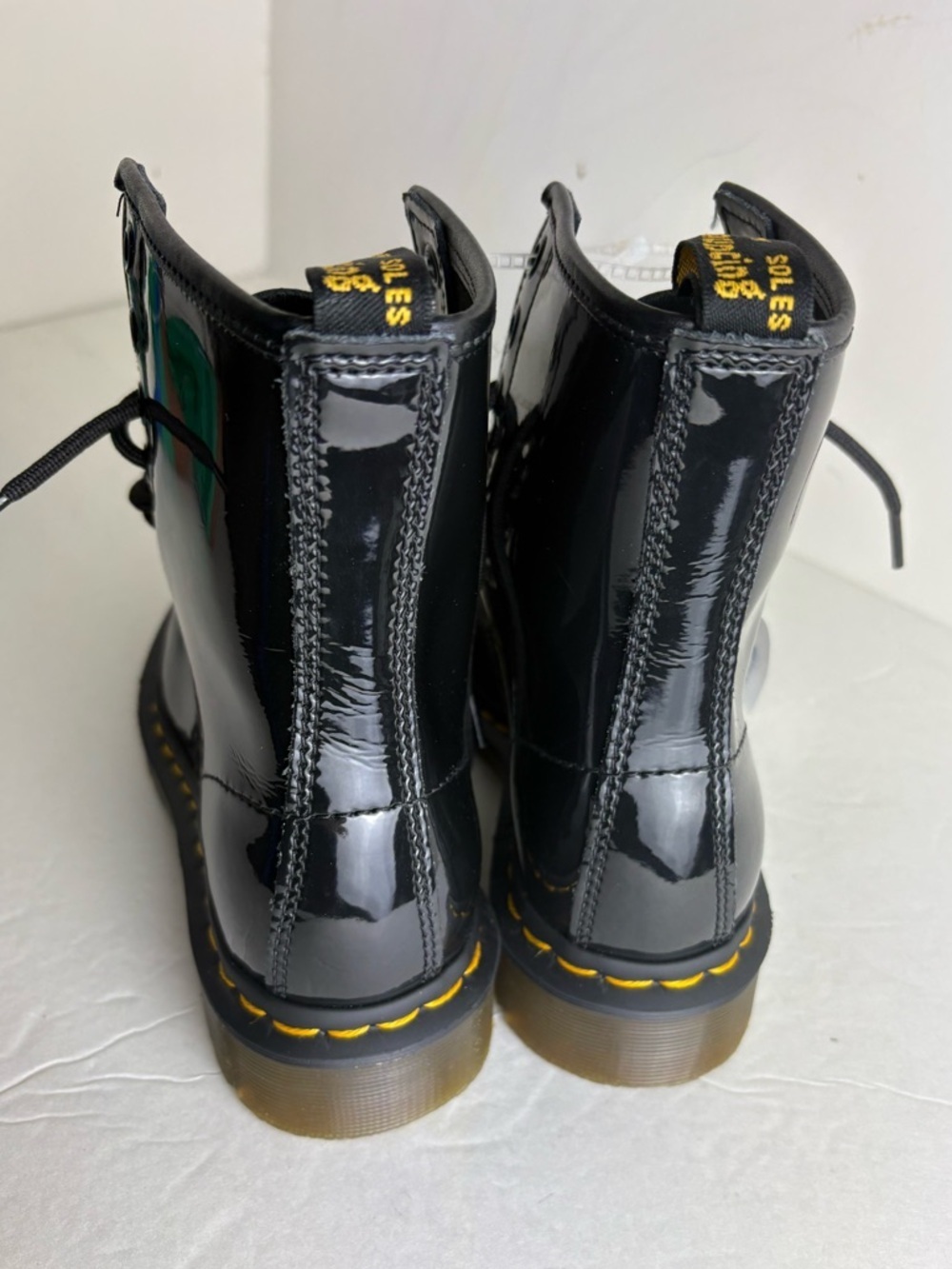 DR. MARTENS 11821 Women's Boot Patent Leather 1460 Combat Boots Black Size 5 New - Picture 3 of 6
